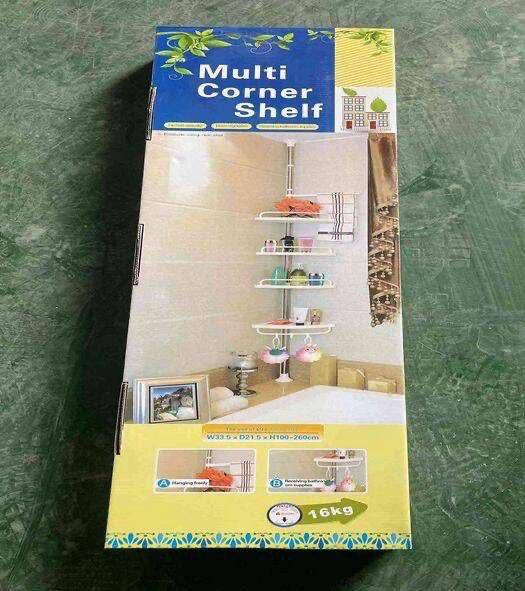 Multi Corner Shelf – 4 Layer Wall Mounted Storage Rack (Space Saving Organizer)