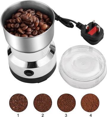 Goldfruit Electric Coffee Grinder 400G – 150W Full Stainless Steel Body with 4 Sharp Blades